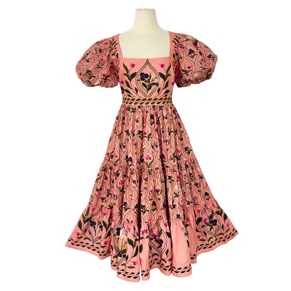 Agua By Agua Bendita Alga Pacifico Embroidered Midi Dress M fits like a SMALL